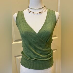 BEBE Rayon mix sleeveless lovely green color knit size small top